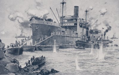 British Troops Landing at Seddul Bahr, Gallipoli, 15th April 1915 by English School